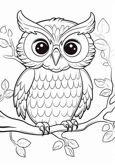 simple and easy coloring page design, coloring page for kids, owl in Great Barrier Reef, Australia , cartoon character silhouette illustration cliparts image, high resolution, #screenshotsaturday, whimsical children's book illustrator,