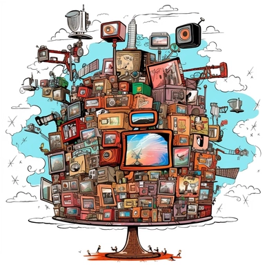 Masterpiece icon cartoon clipart surveillance state dystopian society cell phone ai enslavement. Many intricate details and scenes. Panopticon