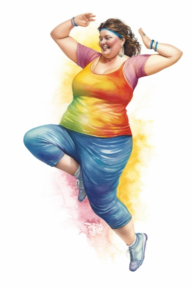 colour pencil clipart, fullbody extremly fat woman does gymnastics, hd, on white background, space out,