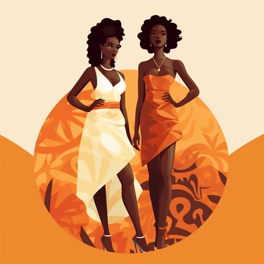 Black African-American beautiful women,soul sister,clipart posing,4 feet