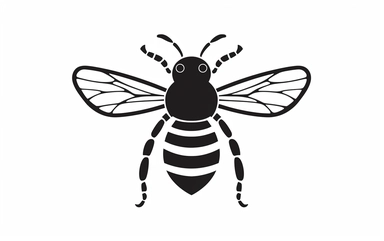 bumble bee clip art, white background, simplistic, minimal
