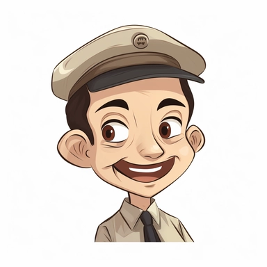 happy cute Museum Attendant face, cartoon, clipart, mascot, isolated on white background