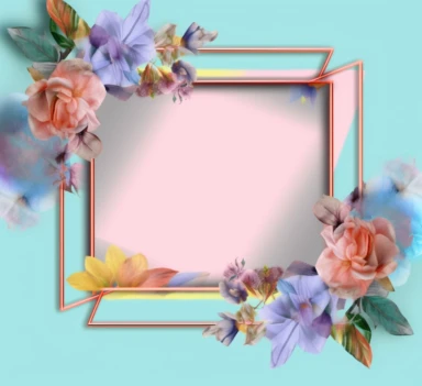 retangle frame banner clipart on the left and right side beautiful flowers like this C:UsersromyaDownloadsclipart34385.png color light turquoise, light rosè, light orange, light purple color