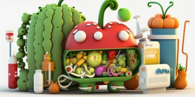 3D Cartoon clipart mascot in form of vegetables hospital full of tubes and receiving artificial nutrition by tube,transparent background, 128K super mega pixel, insane detail, hyper-detailed, with huge details,UHD, 8K