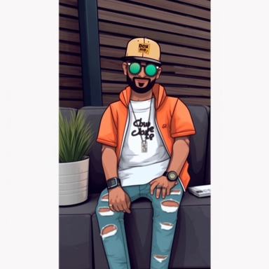 dope boy mascot guy, cartoon, flat, clipart, illustration, high quality, 4k 8k
