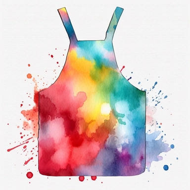 watercolour paining apron hd clipart white background