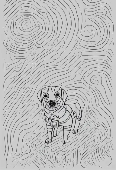 thick lines, 1 simple drawing, 1 , 1bit, 1 full body steampunk dog, sticker art, 1 color by numbers, 1 coloring page for adults, 1 , printable outlined artwork, 1 smooth curved lines, 1, coloring book style, 1, line art, 1 just the outline, white paper, white backdrop, crisp lines, vector image, svg style, clipart style,