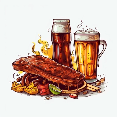 Time for some beer & bbq clipart,White backgroun - Image #2 @Royeldesk Digital Agency - @Royeldesk Digital Agency (fast)