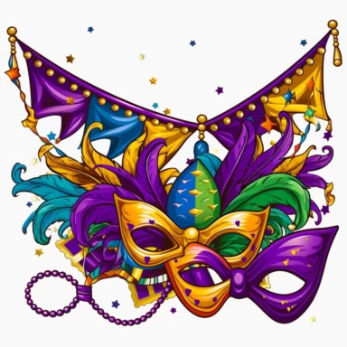 mardi gras flags clipart