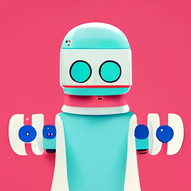 a virtual world full of heartfelt robots that encourage each other, play games with each other, create beautiful clipart together in a pop art style