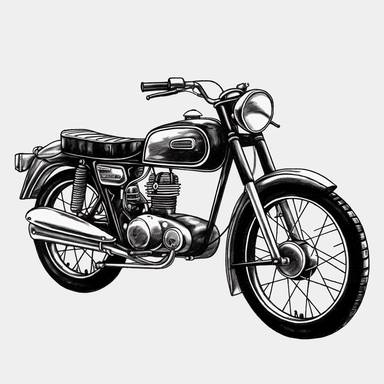 Motorcycles car clip art, black and white, very simple, clip art