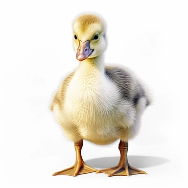goose safari baby animal photorealistic clipart,on white background