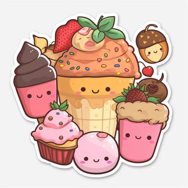 one sweet food cartoon clipart sticker