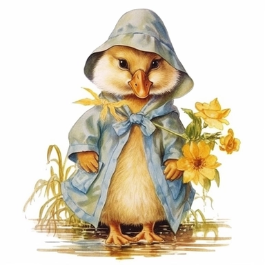 beatrix potter style clipart happy duckling