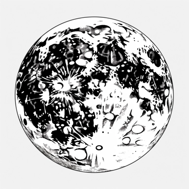 the moon, b&w lineart, minimalist style, white background, full body, picture, coloring book style on white background, well composed, clean coloring book page, No dither, no gradient, strong outline, No fill, No solids, vector illustration, clipart, simple, cartoon –ar 9:11 –v 5