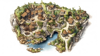 isolated images, illustrations on a white background, realistic top down overhead view caveman village map, Clipart, watercolor, realistic, isolated, full building, highly detailed, hdr, 32K, photo expert quality, watercolor realistic, hyperrealistic and highly detailed, isolated on a white background