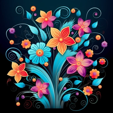 abstract flowers clip art