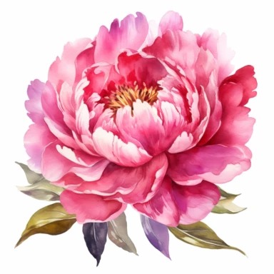 Watercolor Peony Clipart - Pre-made clipart v 5