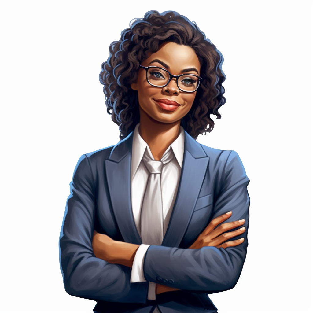 realistic illustration of African American woman in a leadership ...