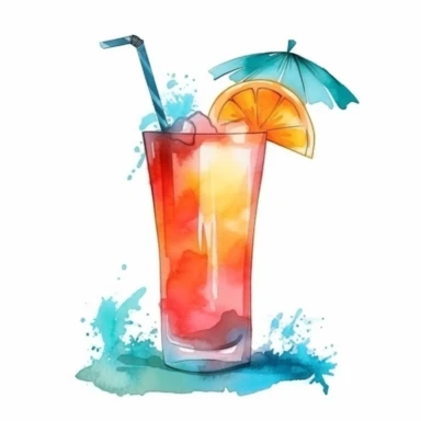 Hurricane Cocktail clipart water color style isolated in white background