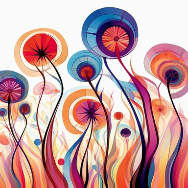 abstract flowers clip art