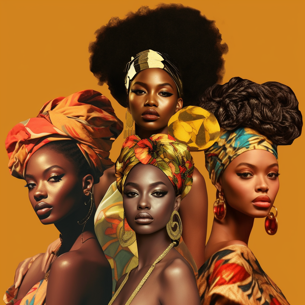 Eye-catching collage of black women in Pop Art style, featuring diverse ...