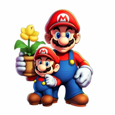 Super Mario father's day Clipart sublimation graphics, no lettering