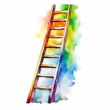 ladder , watercolour clipart, white background