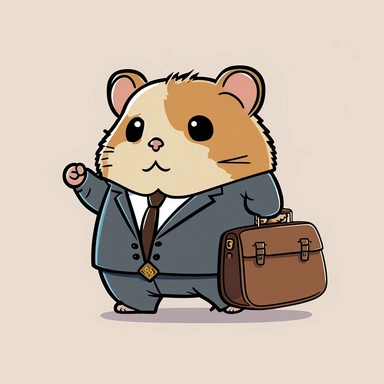 A hamster wearing a business suit and carrying a briefcase clipart