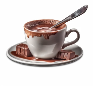 an image of a cup of chocolate hot cocoa, png clipart, in the style of kodak vision3 500t, hyper-realistic water, transparent/translucent medium, john batho, photo-realistic, rounded, ue5