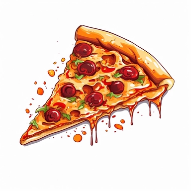 slice of pizza clip art, isolated on a white background, vector