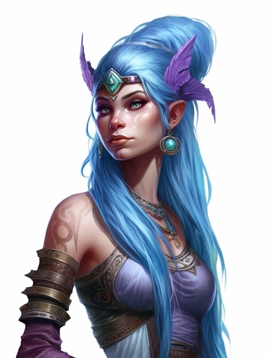 avatar character,blue and purple, clipart png, realistic, digital painting, WHITE BACKGROUND, fantasy style, realistic, painting, watercolor, 8k, ultra details,