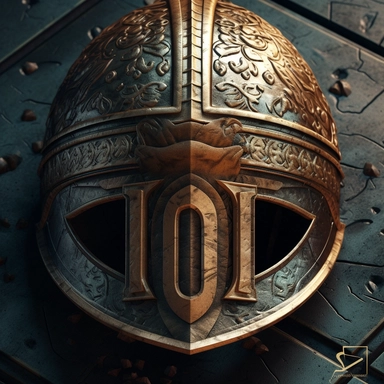 a clipart logo showing a photorealistic gladiator helmet from the front, facing the viewer, 4k, very detailed with filigrane runes