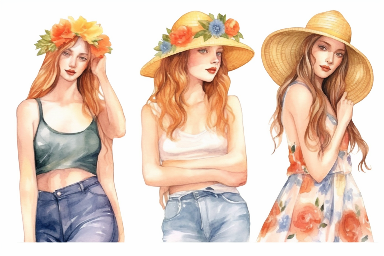 girl summer cliparts