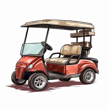 clip art of golf car, white background