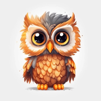 baby owl cute clipart, owl art, owl clipart, owl images, cute owl, cute animal clipart, fantasy clipart, isolated on white background, no text, hdr, 8k