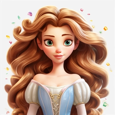 disney style princess clipart, png file, hyper realistic, transparent background,high detail, 8k