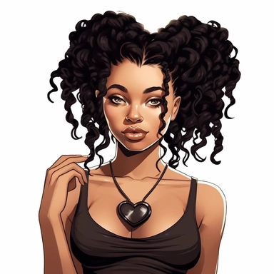 ultra detailed Black Girl Self Love Clipart , solid white background, beautiful , Self-Love and Confidence, super cute, super cool, Goddess Locs , contour, portrait photography by ANIMATION