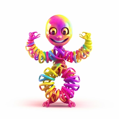 dna strand smiling character vector clipart, in the style of psychadelic surrealism, bunnycore, yellow and magenta, creative commons attribution, emotive gestures and expressions, hurufiyya, 32k uhd