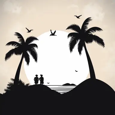 simple beach scene black, svg, clipart, silhouette cricut, white background