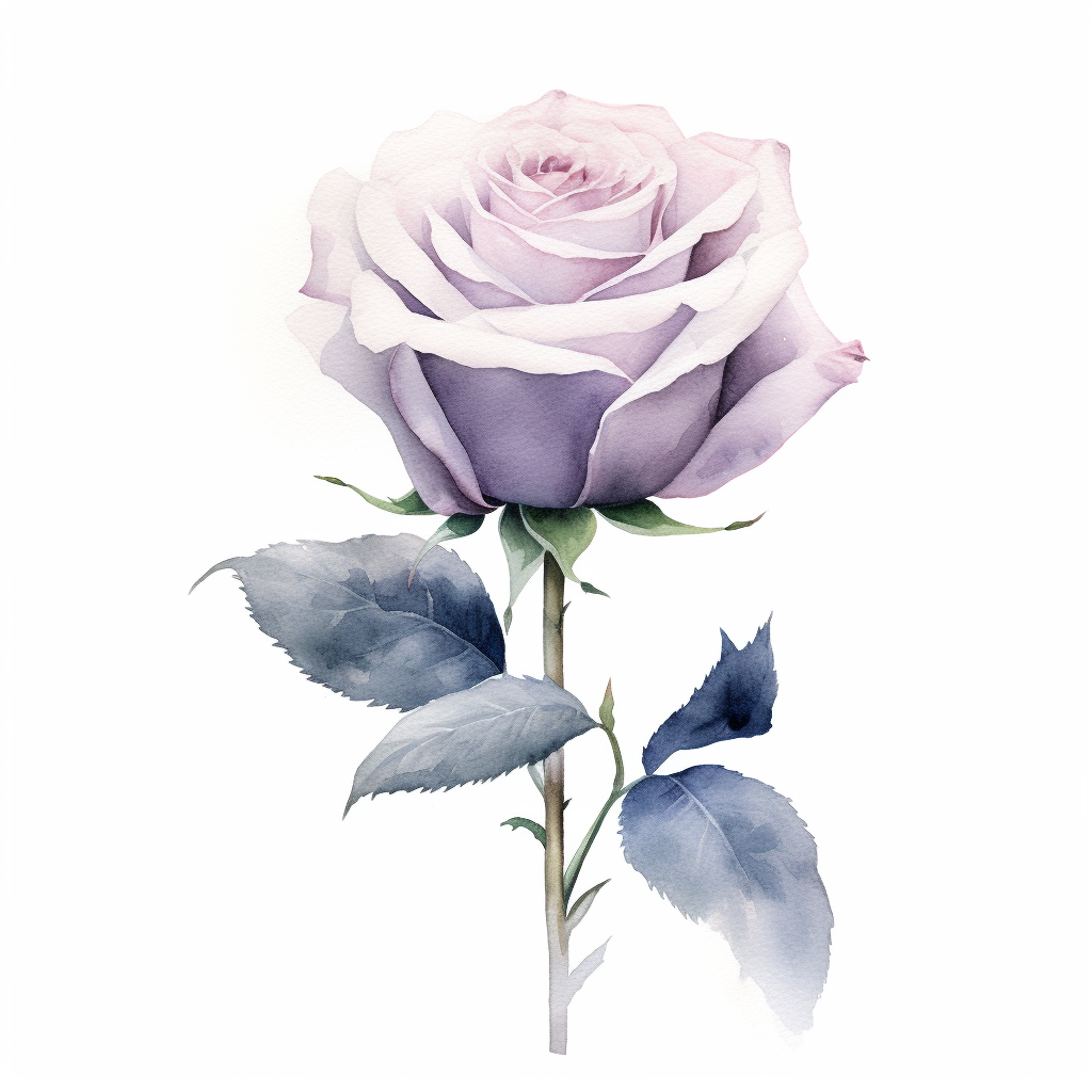 Remembrance Rose: A single rose watercolor clipart, embodying love and