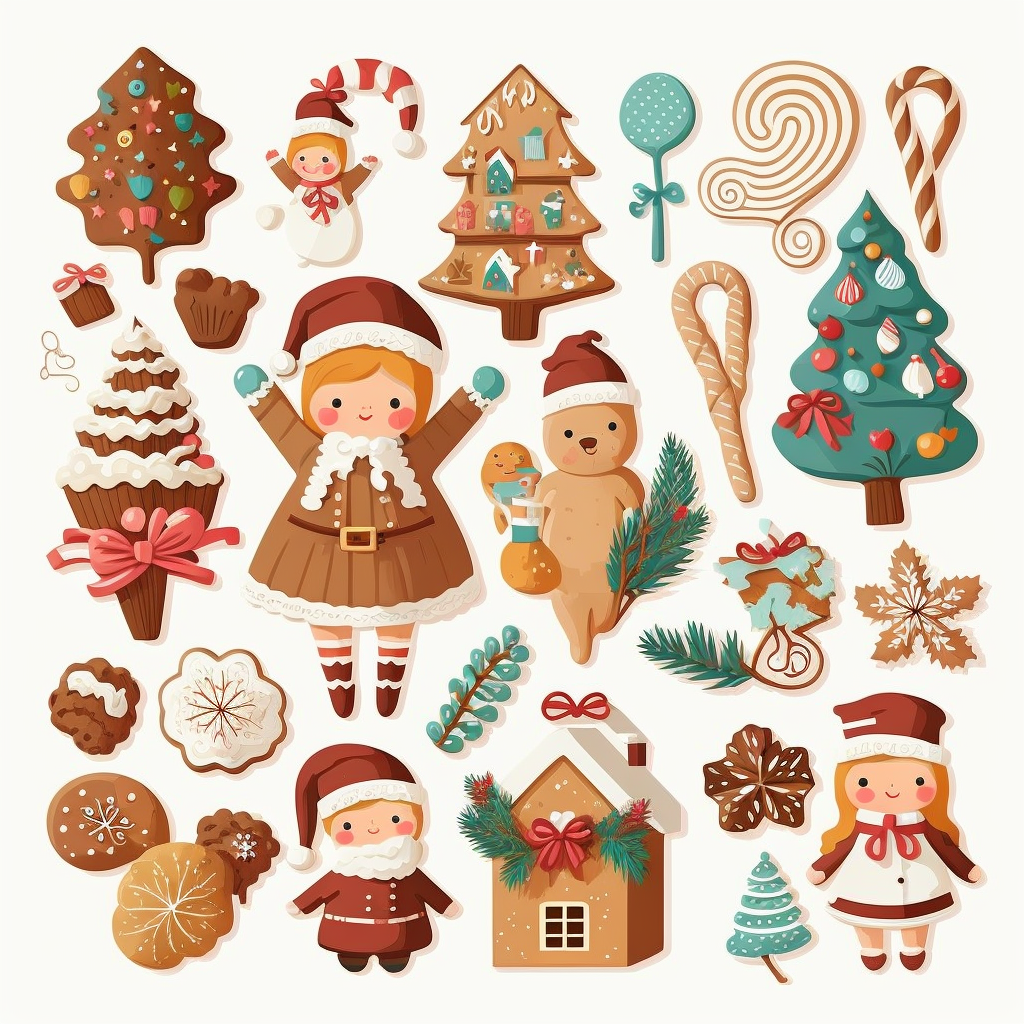 gingerbread tree cliparts