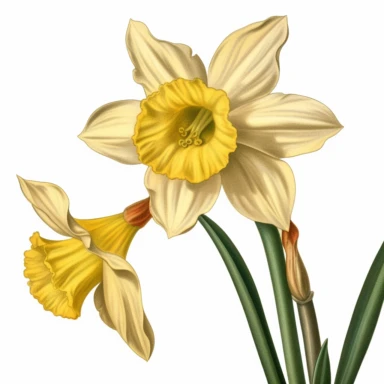 botanical clipart, jonquil flower head only close up, isolated on white background, Margaret Mee, Pierre-Joseph Redouté, Sydney Parkinson, 8k
