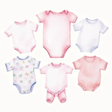 watercolor,clipart,baby clothes onesies