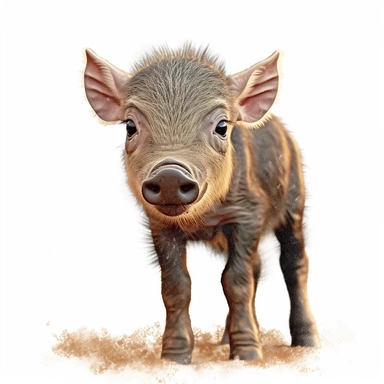warthog safari baby animal photorealistic clipart,on white background