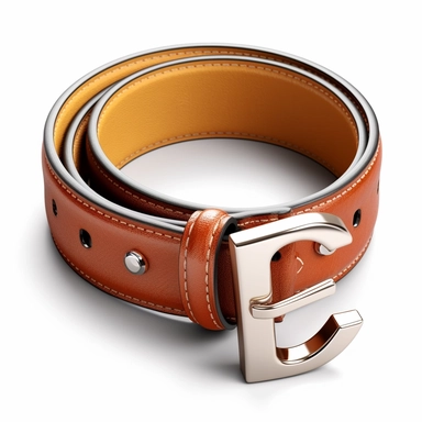 clipart Leather belt with alphabet buckle , white background