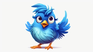 blue bird clipart, in the style of cartoonish innocence, rough-edged 2d animation, birds-eye-view, playful caricature, blink-and-you-miss-it detail