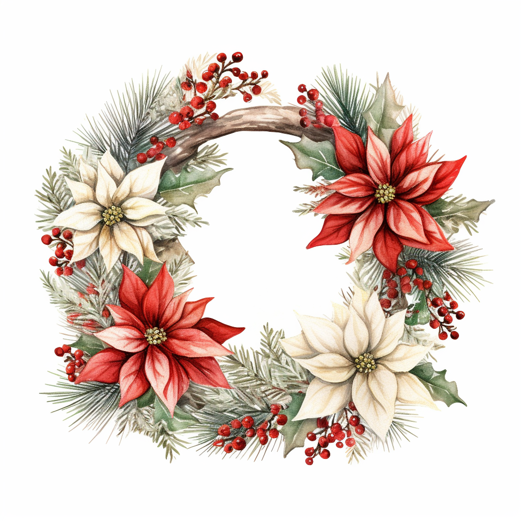 christmas poinsettia clipart