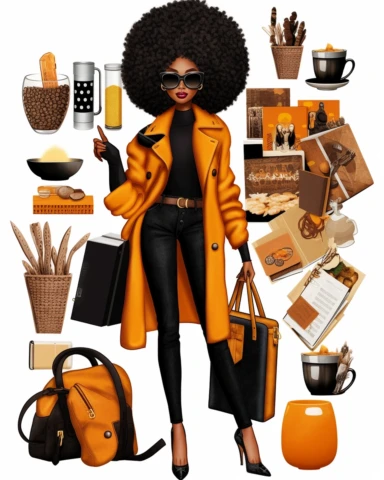 Black Girl fashion Nova, office supplies, coffee, Fashion Clipart, Black Girls Magic Clipart, Black Women Clipart, Black Girls PNG, Black Girl Sticker/Planner/Journal/Print Lady boss clipart, Boss Fashion clipart, Fashion Girl Clipart, Boss Girl clipart, Fashion Illustration, Afro lady clipart