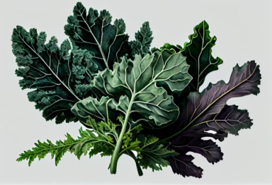 Illustration of Chinese kale in PNG format as clipart , .highly detailed, + cinematic shot + photo taken by sony + incredibly detailed, sharpen details + highly realistic + professional photography lighting + lightroom + behance photography unsplash